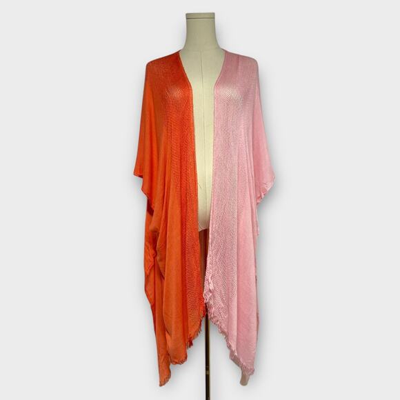Free People Colorblock Open Knit Wrap One Size - Picture 1 of 5